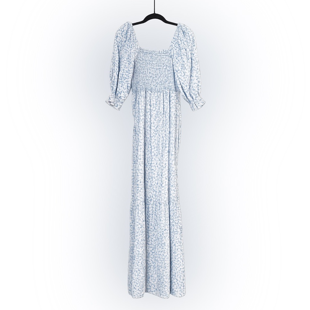 Madewell Light Blue Floral Midi Dress